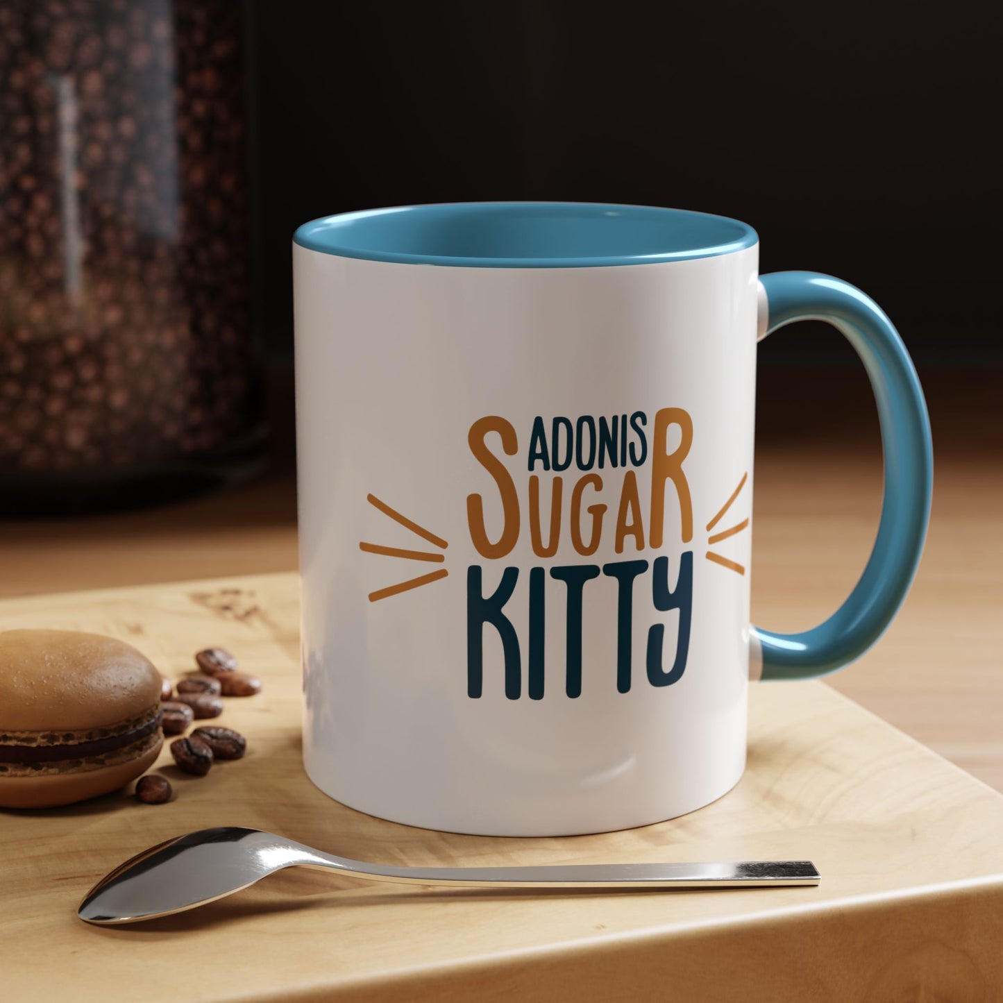 Adonis Sugar Kitty Signature - Coffee Mug 11oz Light Blue