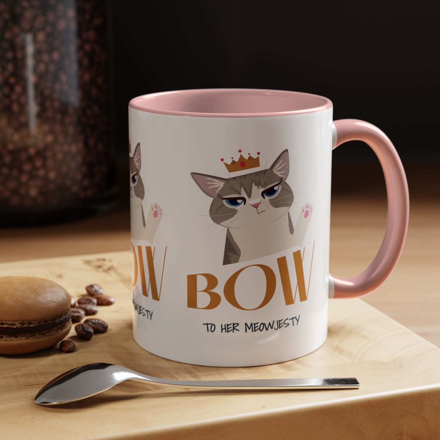 Bow to Her Meowjesty - Coffee Mug 11oz Pink